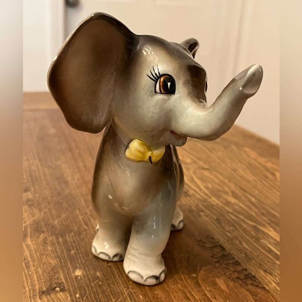 Vintage Lipper & Mann Ceramic Elephant Figurine | Made in Japan | Nursery Decor
